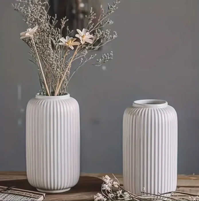 White Ceramic Decorative Vase for Living Room