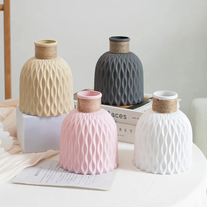 Modern Nordic Style Water Ripple Plastic Vase