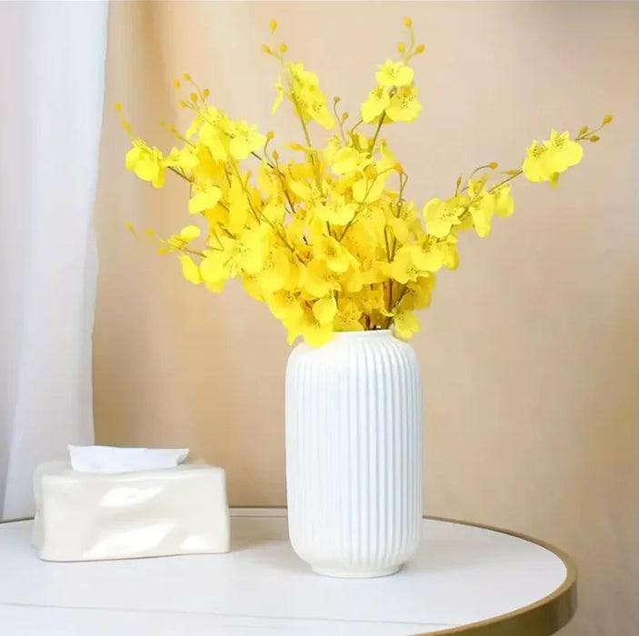 White Ceramic Decorative Vase for Living Room