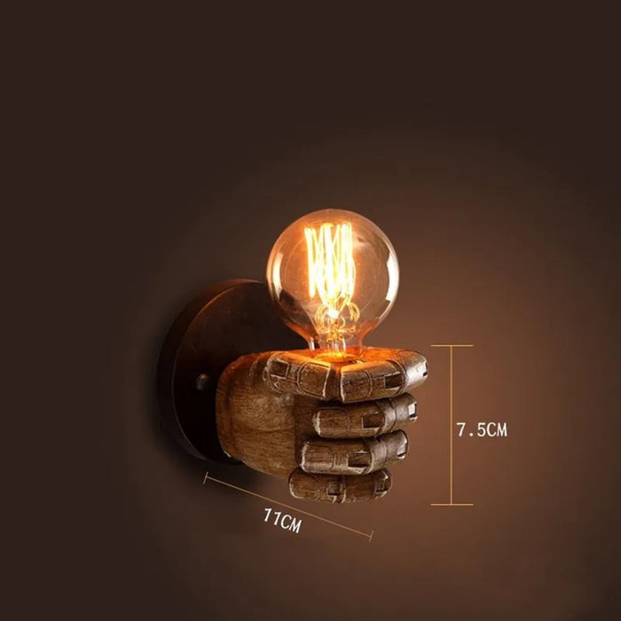 Resin Fist Hand Wall Lamp Without Bulb