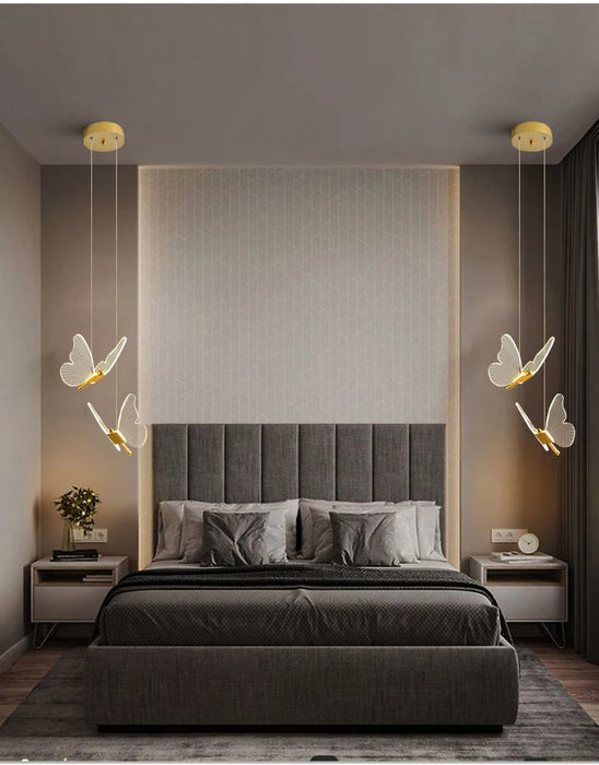 Modern Minimalist Acrylic Butterfly Chandelier for Bedroom