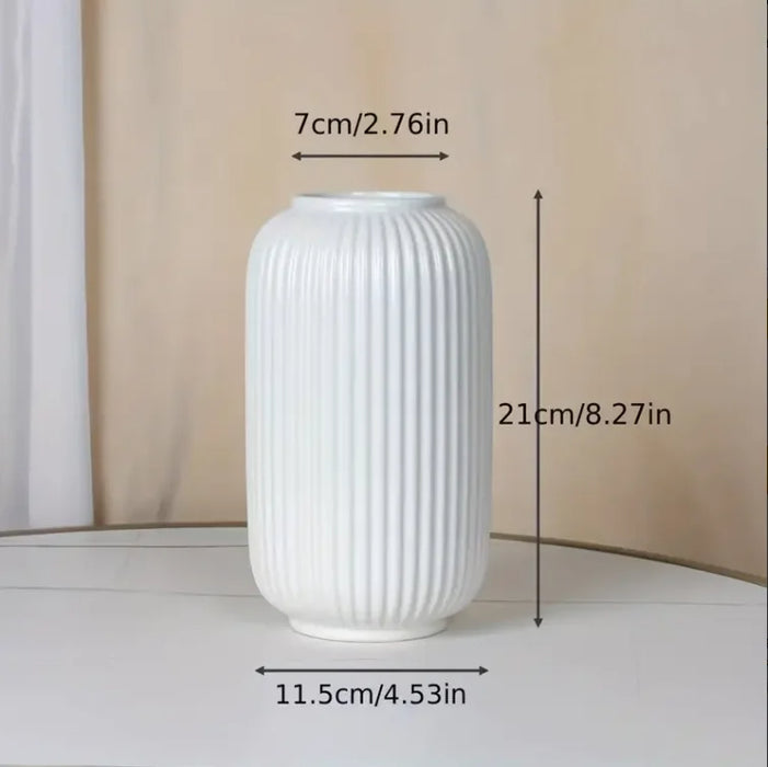 White Ceramic Decorative Vase for Living Room