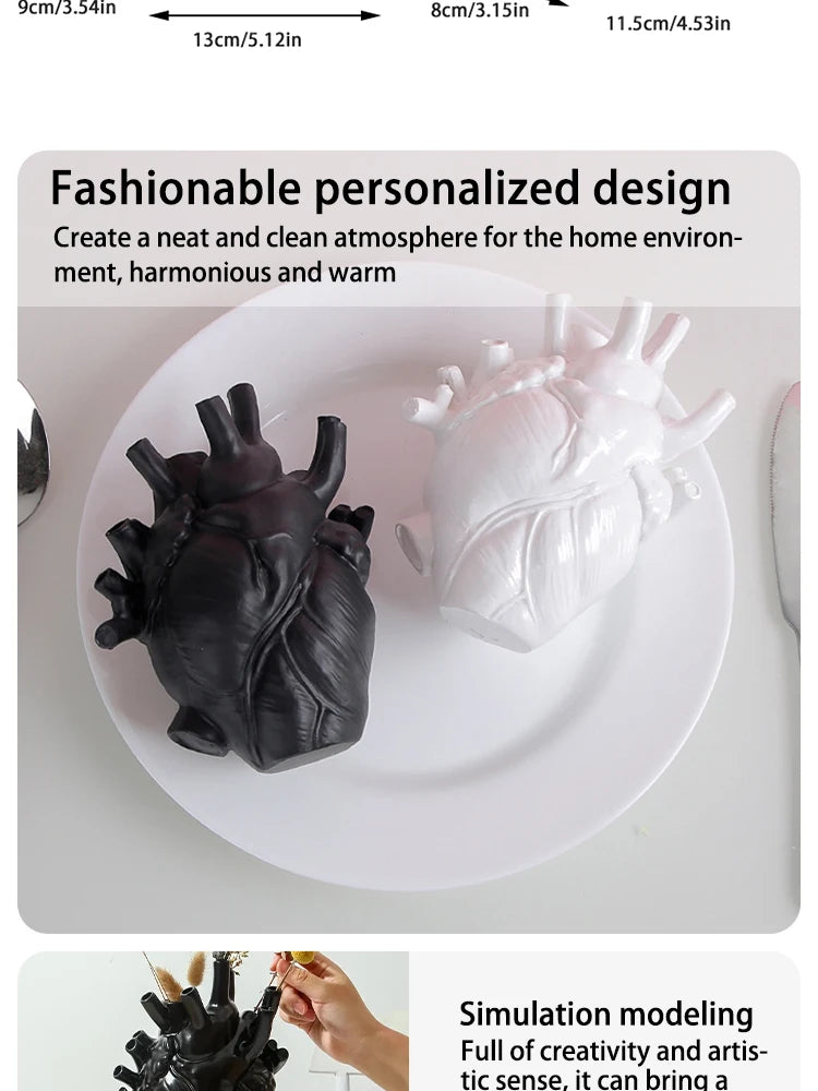 Introducing the Simulation Heart Vase - an anatomical heart vase sculpture crafted in resin, perfect as a unique decorative teaching tool and home decor piece. Double Cart provides Best products for your home in Boston, MA.