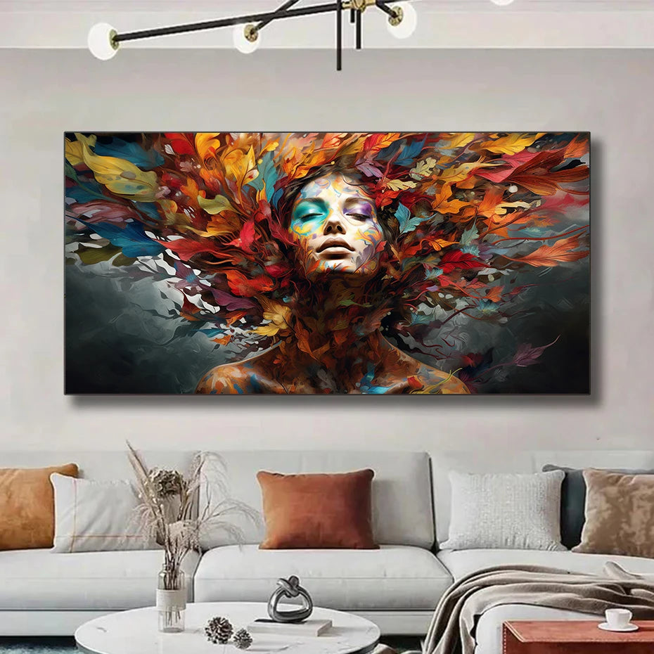 Introducing our vibrant Colourful Leaves Woman canvas print, designed to add a touch of modern style to your home decor. Double Cart provides Best products for your home in Boston, MA.