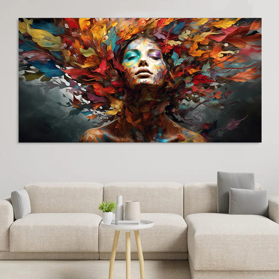Introducing our vibrant Colourful Leaves Woman canvas print, designed to add a touch of modern style to your home decor. Double Cart provides Best products for your home in Indianapolis, IN.