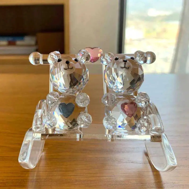 Celebrate love with this exquisite Crystal Couple Bear Figurine, a charming glass animal car ornament perfect for Valentine's Day gifts. Double Cart provides Best products for your home in Las Vegas, NV.