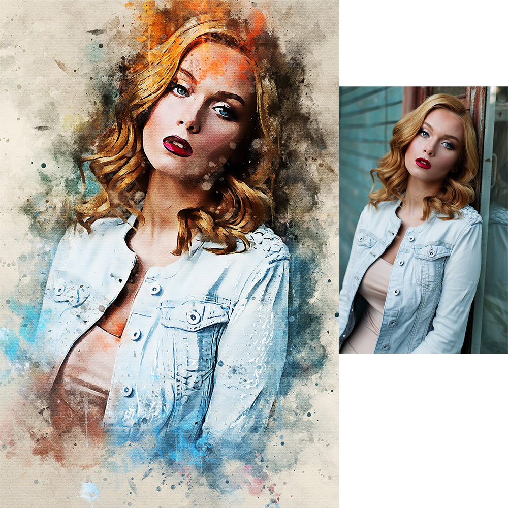 This Custom Portrait Splash Watercolor Artwork Canvas in a Modern Style is a standout piece that can elevate any space. Double Cart provides Best products for your home in New Orleans, LA.