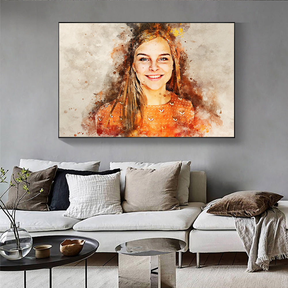 This Custom Portrait Splash Watercolor Artwork Canvas in a Modern Style is a standout piece that can elevate any space. Double Cart provides Best products for your home in San Antonio, TX.