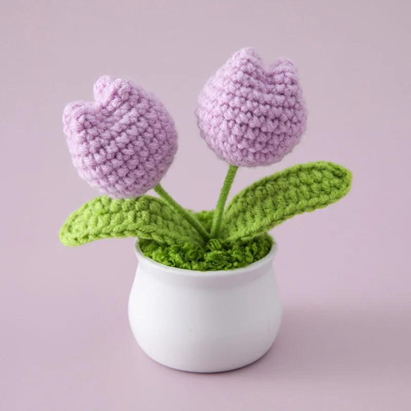 Introducing the Handwoven Mini Potted Flower Ornamental Plant, an adorable addition to your office desk or home du00e9cor! Made with high-quality milk cotton and iron materials, this cute flower bonsai is perfect for adding a touch of charm to any space. Double Cart provides Best products for your home in Los Angeles, CA.