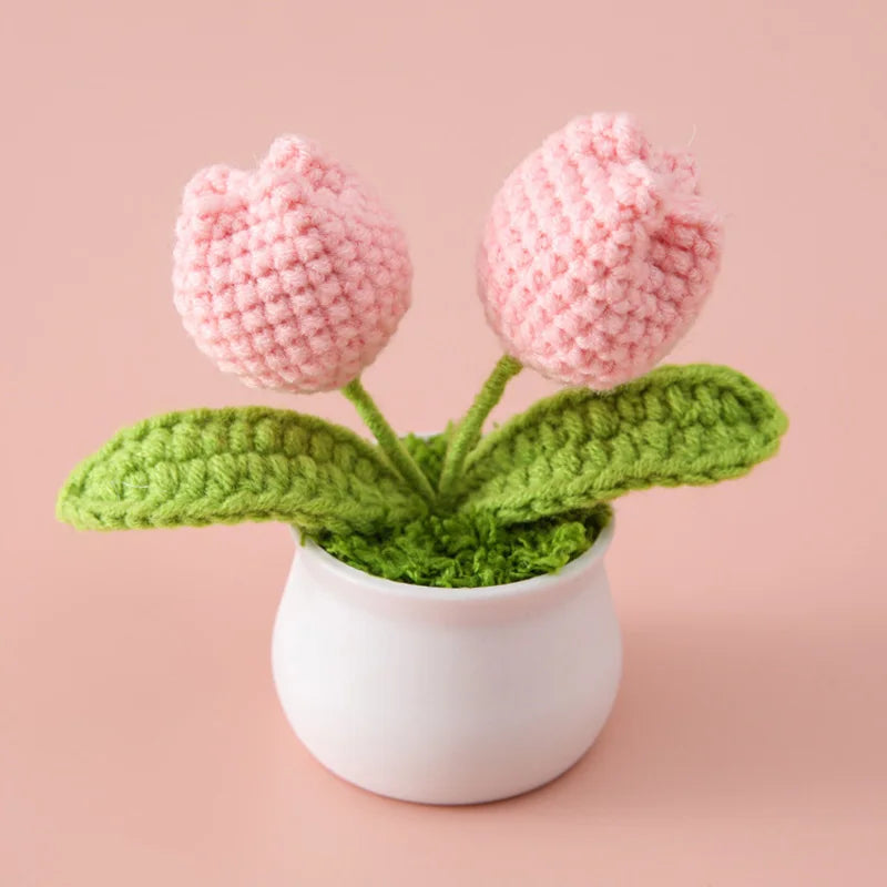 Introducing the Handwoven Mini Potted Flower Ornamental Plant, an adorable addition to your office desk or home du00e9cor! Made with high-quality milk cotton and iron materials, this cute flower bonsai is perfect for adding a touch of charm to any space. Double Cart provides Best products for your home in San Diego, CA.