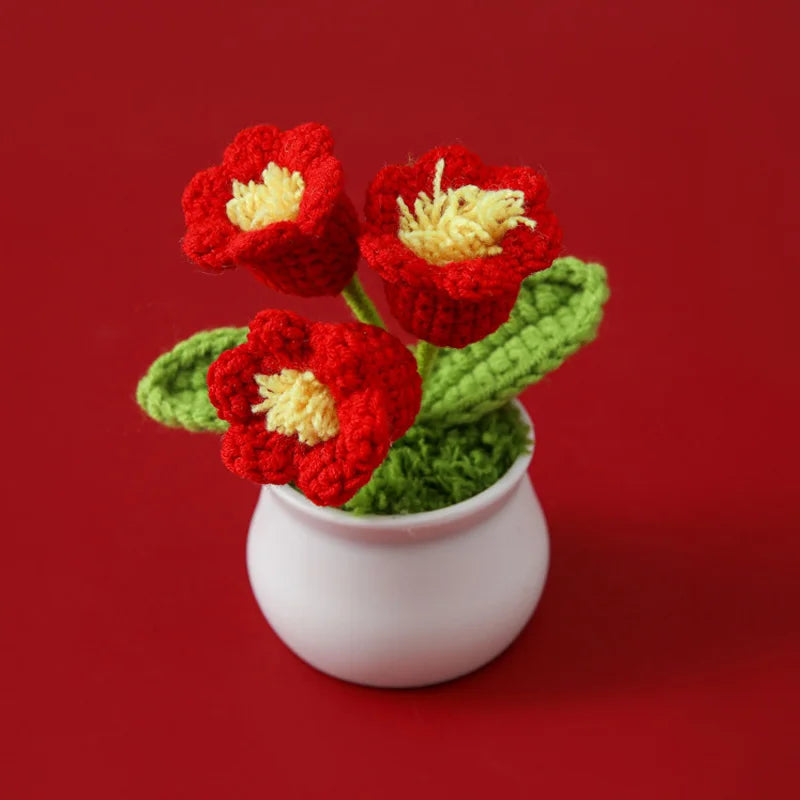 Introducing the Handwoven Mini Potted Flower Ornamental Plant, an adorable addition to your office desk or home du00e9cor! Made with high-quality milk cotton and iron materials, this cute flower bonsai is perfect for adding a touch of charm to any space. Double Cart provides Best products for your home in San Francisco, CA.