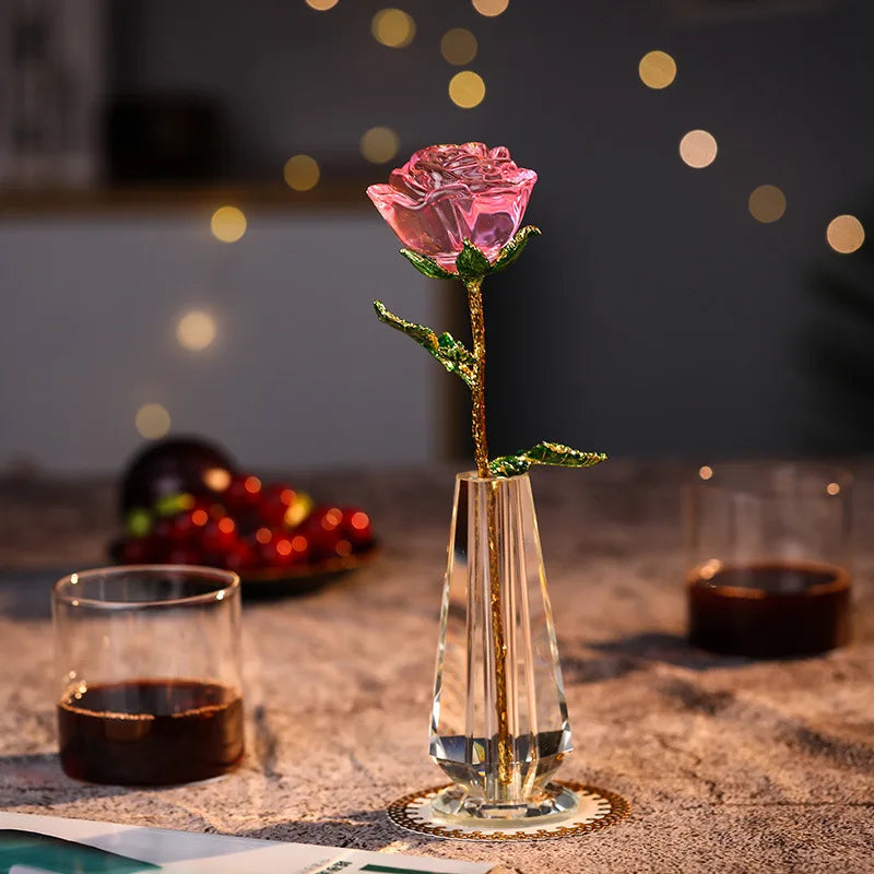 Introducing the exquisite Crystal Glass Rose, a gorgeous piece measuring 240mm in height and 50mm in width and depth. Double Cart provides Best products for your home in Miami, FL.