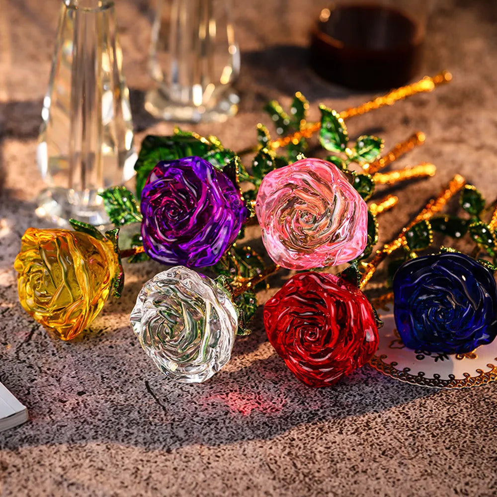 Introducing the exquisite Crystal Glass Rose, a gorgeous piece measuring 240mm in height and 50mm in width and depth. Double Cart provides Best products for your home in New York, NY.