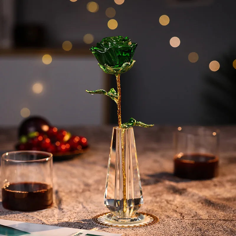 Introducing the exquisite Crystal Glass Rose, a gorgeous piece measuring 240mm in height and 50mm in width and depth. Double Cart provides Best products for your home in San Jose, CA.
