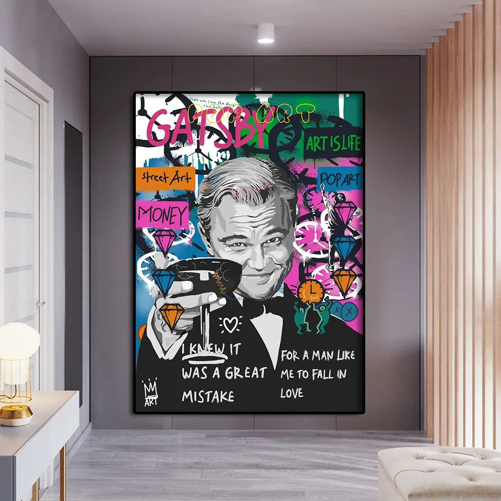 Enhance your home decor with this stunning abstract canvas painting featuring the iconic Leonardo DiCaprio from the movie The Great Gatsby. Double Cart provides Best products for your home in Columbus, OH.