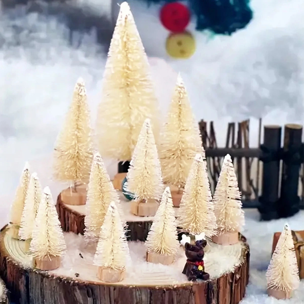 Introducing the charming Mini Wooden Christmas Tree Tabletop Ornament Decor! Handcrafted with care using small sisal pine, this adorable piece adds a touch of festive cheer to any space. Double Cart provides Best products for your home in Washington, DC.