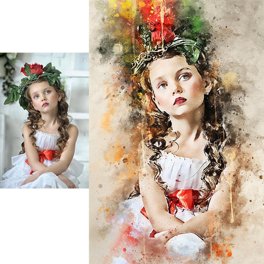 Enhance your home decor with our Splash Watercolor Custom Portrait Canvas Artwork. Double Cart provides Best products for your home in Portland, OR.