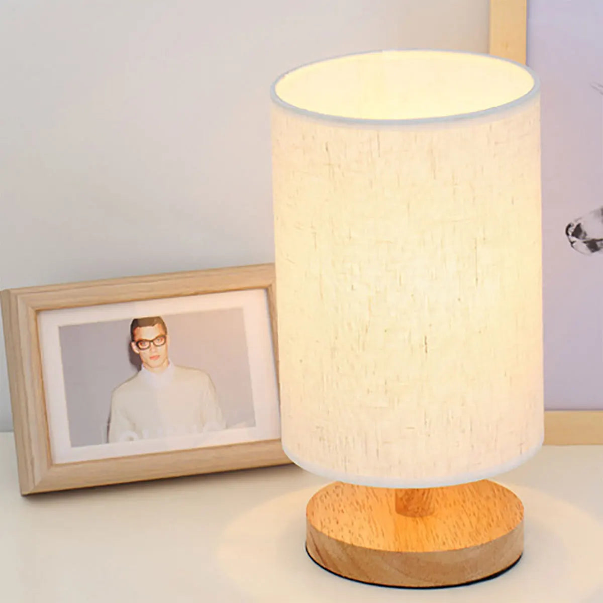 Upgrade your bedroom decor with this stylish USB bedside lamp night light featuring a classic cylinder lamp shade in an elegant ivory color. Double Cart provides Best products for your home in Atlanta, GA.