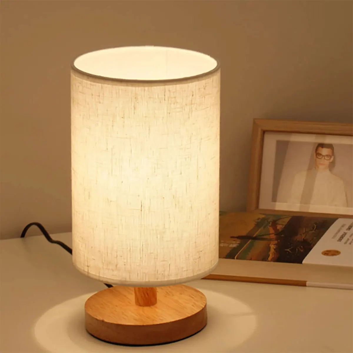 Upgrade your bedroom decor with this stylish USB bedside lamp night light featuring a classic cylinder lamp shade in an elegant ivory color. Double Cart provides Best products for your home in Kansas City, MO.