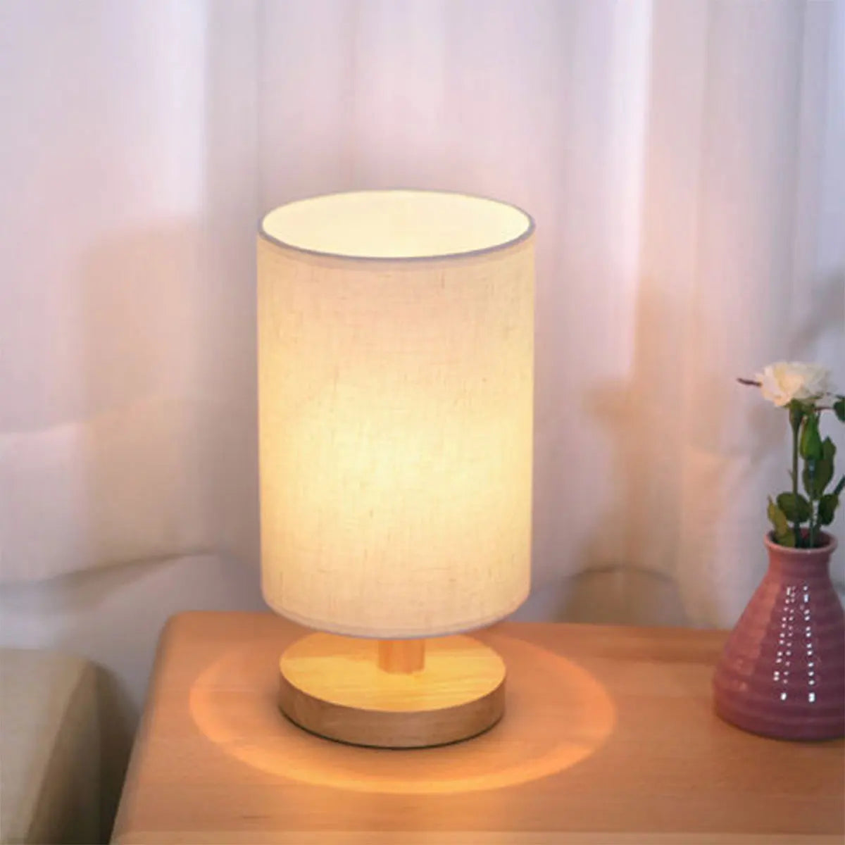 Upgrade your bedroom decor with this stylish USB bedside lamp night light featuring a classic cylinder lamp shade in an elegant ivory color. Double Cart provides Best products for your home in Phoenix, AZ.