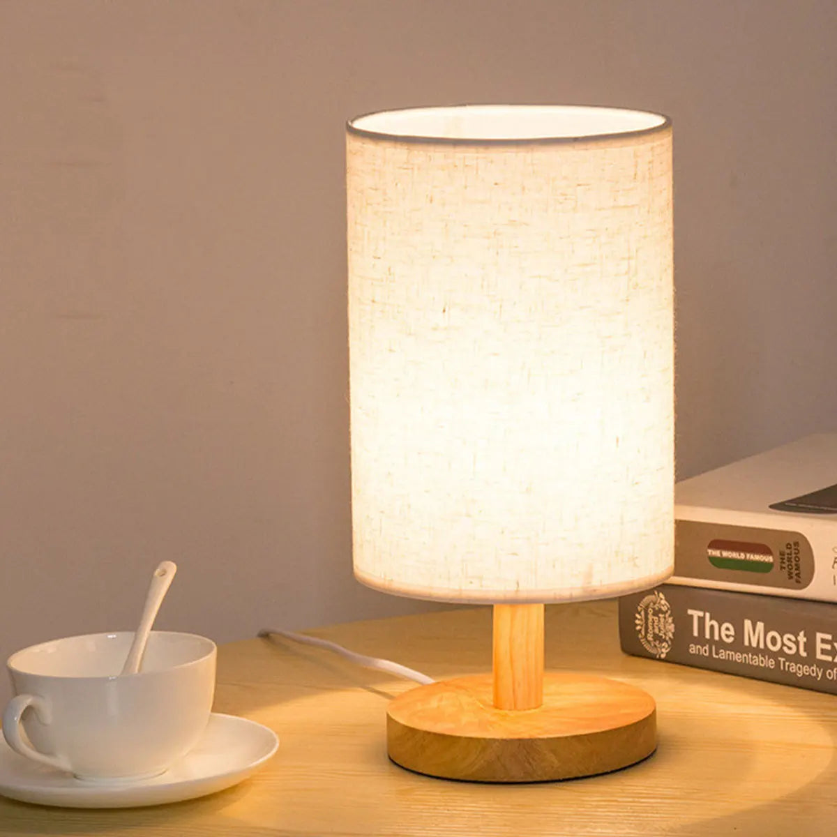 Upgrade your bedroom decor with this stylish USB bedside lamp night light featuring a classic cylinder lamp shade in an elegant ivory color. Double Cart provides Best products for your home in Tampa, FL.
